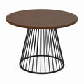 Table ronde en bois et métal Noir Marron 100cm