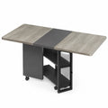 Table pliante rectangulaire en bois et métal avec roulettes 140x80x75 cm