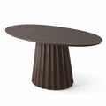 Table à manger ovale en bois foncé