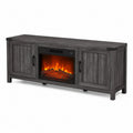 Meuble TV avec Cheminée Électrique Bois Gris
