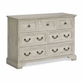 Commode en Bois Massif avec 7 Tiroirs Gris Clair